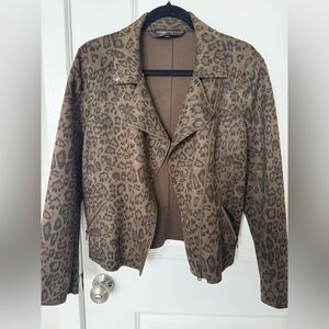 Catherine Malandrino Leopard Print Leather Jacket